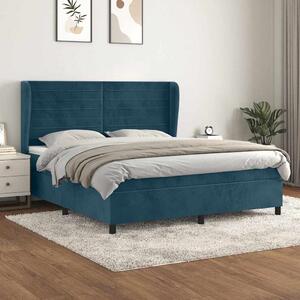 Box spring postel s matrací tmavě modrá 160x200 cm samet 3129283