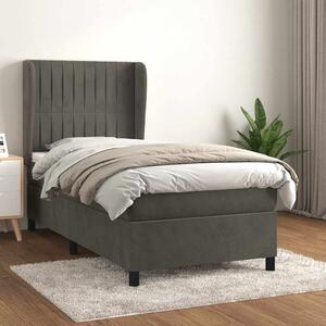 Box spring postel s matrací tmavě šedá 80 x 200 cm samet 3129298