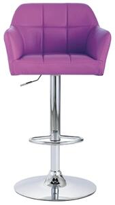 Barová židle s područkami fialová umělá kůže