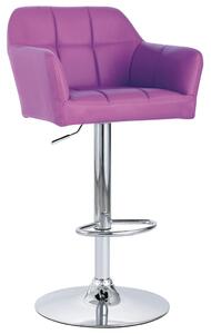 Barová židle s područkami fialová umělá kůže