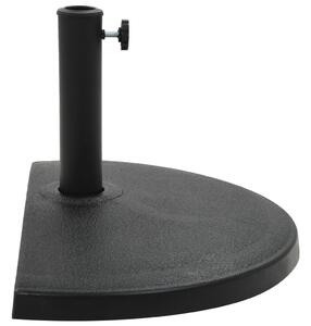 Stojan na slunečník polokruhový černý 15 kg polyresin