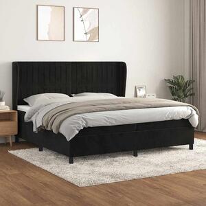 Box spring postel s matrací černá 200x200 cm samet 3129353