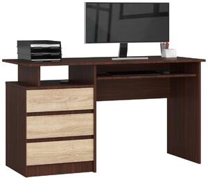 Ak furniture Volně stojící psací stůl CLP 135 cm wenge/dub sonoma