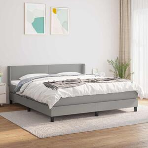 Box spring postel s matrací světle šedá 160 x 200 cm textil 3129561