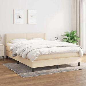 Box spring postel s matrací krémová 140x190 cm textil 3129550