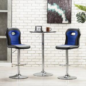 Barové židle 2 ks modré umělá kůže