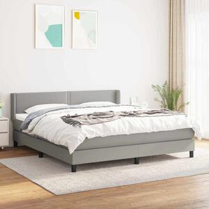 Box spring postel s matrací světle šedá 180 x 200 cm textil 3129649
