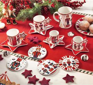 Vánoční hrnek Lo Schiaccianoci 400ml BRANDANI (barva - porcelán, bílá/červená/zlatá)