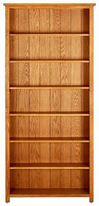 Knihovna se 7 policemi 90 x 22,5 x 200 cm masivní dubové dřevo