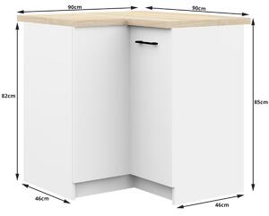 Ak furniture Kuchyňská rohová skříňka Olivie S 90 cm bílá