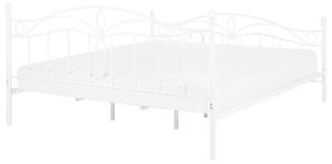 Bílá zdobená kovová postel 180x200 cm ANTLIA