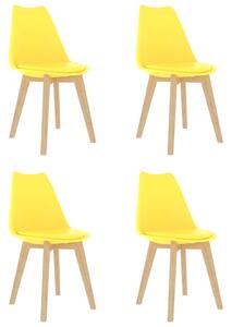 Jídelní židle 4 ks žluté plast