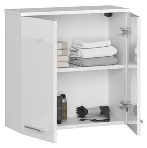 Avord Závěsná koupelnová skříňka Fin 60 cm bílá lesk