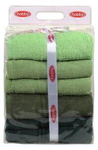 L'essentiel Sada 4 ks ručníků Rainbow 70x140 cm zelená