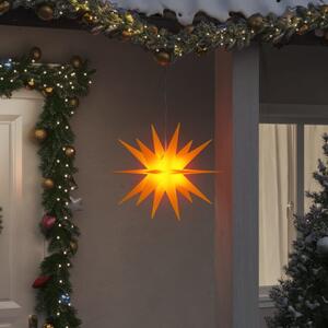 Svítící vánoční hvězdy s LED 3 ks skládací žluté 43 cm