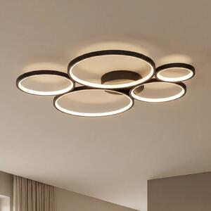 Trio Lighting LED stropní světlo Rondo, černá matná, stmívatelný, Černá, Obývací pokoj / jídelna, kov, Moderní