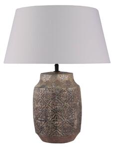 Stolní lampa Lindby Aelith Ø 40 cm tmavá keramika