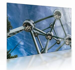 Skleněný obraz - atomium v Bruselu (70x50 cm)