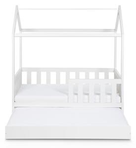 Bílá domečková postel MELDE 80 x 160 cm se zásuvkou
