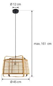 Závěsné svítidlo Lindby Liriana, bambus, železo, Ø 45 cm, E27