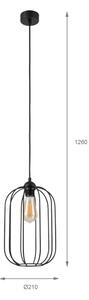 Lustr na lanku DESTELLO 1xE27/15W/230V pr. 21 cm černá