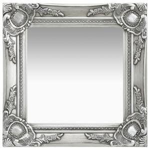 Nástěnné zrcadlo barokní styl 40 x 40 cm stříbrné