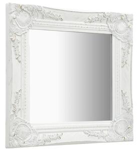 Nástěnné zrcadlo barokní styl 40 x 40 cm bílé