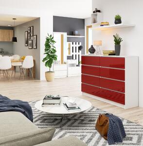 Ak furniture Komoda Rollo X 138,4 cm červená/bílá