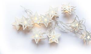 Nexos 57421 Vánoční dekorativní řetěz HOLZ - bílá hvězda - 10 LED