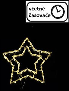 Vánoční dekorace na okno 40 cm, hvězda, 50 LED, teple bílá