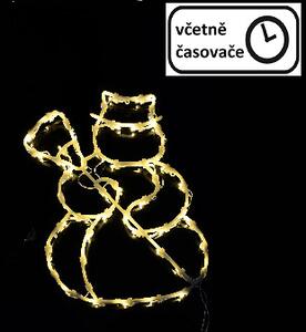 Vánoční dekorace na okno 40 cm, sněhulák, 50 LED, teple bílá