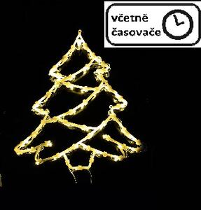 Vánoční dekorace na okno 40 cm, strom, 50 LED, teple bílá