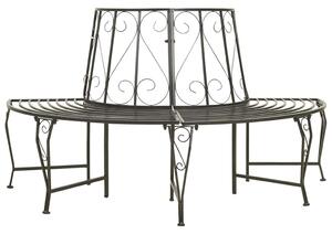 Polokruhová zahradní lavice kolem stromu 160 cm ocel 313034