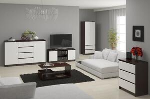Ak furniture Komoda Tove K 160,4 cm wenge/bílá