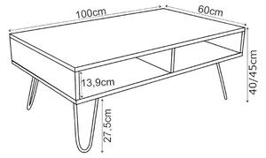 Konferenční stolek ATTO, 100x40x60, bílá