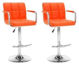 Barové stoličky 2 ks oranžové umělá kůže