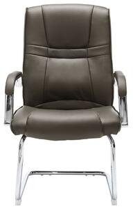 Konzolová kancelářská židle šedá umělá kůže