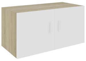 Nástěnná skříňka bílá a sonoma dub 80 x 39 x 40 cm dřevotříska