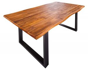 Noble Home Hnědý dřevěný jídelní stůl Genesis 140 cm