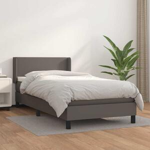 Box spring postel s matrací šedá 80 x 200 cm umělá kůže 3130629