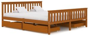 Rám postele 4 zásuvky medově hnědý masivní borovice 180x200 cm