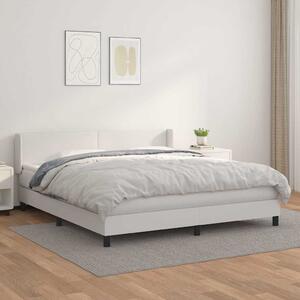 Box spring postel s matrací bílá 160x200 cm umělá kůže 3130668