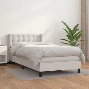 Box spring postel s matrací bílá 80 x 200 cm umělá kůže 3130746