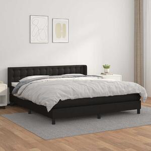 Box spring postel s matrací černá 160x200 cm umělá kůže 3130787