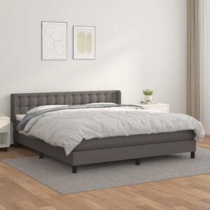 Box spring postel s matrací šedá 160x200 cm umělá kůže 3130791