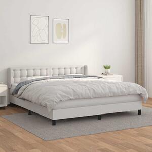 Box spring postel s matrací bílá 160x200 cm umělá kůže 3130788