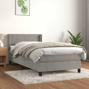 Box spring postel s matrací světle šedá 80 x 200 cm samet 3130805