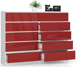 Ak furniture Komoda Rollo K 160,4 cm bílá/červená