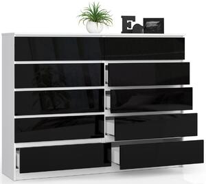 Ak furniture Komoda Rollo K 160,4 cm bílá/černá
