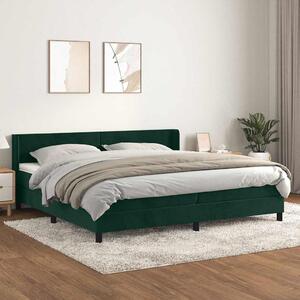 Box spring postel s matrací tmavě zelená 200x200 cm samet 3130862